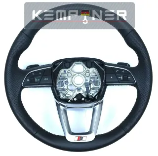 8Y0419091C, Original Multifunktionslenkrad Leder gelocht Audi S-Line A3 S3 8Y Q3 F3 - Bild 1